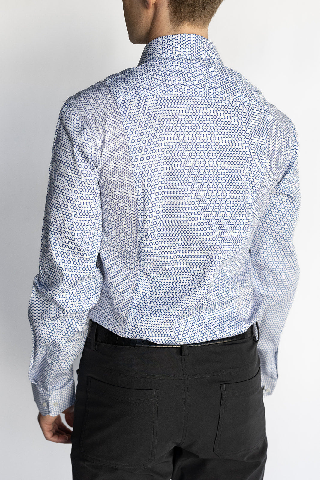 Men's HEX Nº 6 WorkShirt in Glacier, long sleeve back view