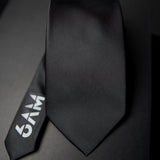 6AM Formal Black Tie in sleek black with 6AM logo on the tail, perfect for pairing with the 6AM WorkShirt.