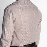 Men's HEX Nº 6 WorkShirt in Ruby, long sleeve back and side view