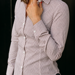 Women's HEX Nº 6 WorkShirt in Ruby, long sleeve front view