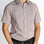Men's HEX Nº 6 WorkShirt in Ruby, short sleeve front view