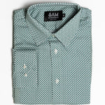 Men's HEX Nº 6 WorkShirt in Emerald, folded overhead product view