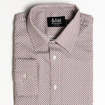 Men's HEX Nº 6 WorkShirt in Ruby, folded overhead product view